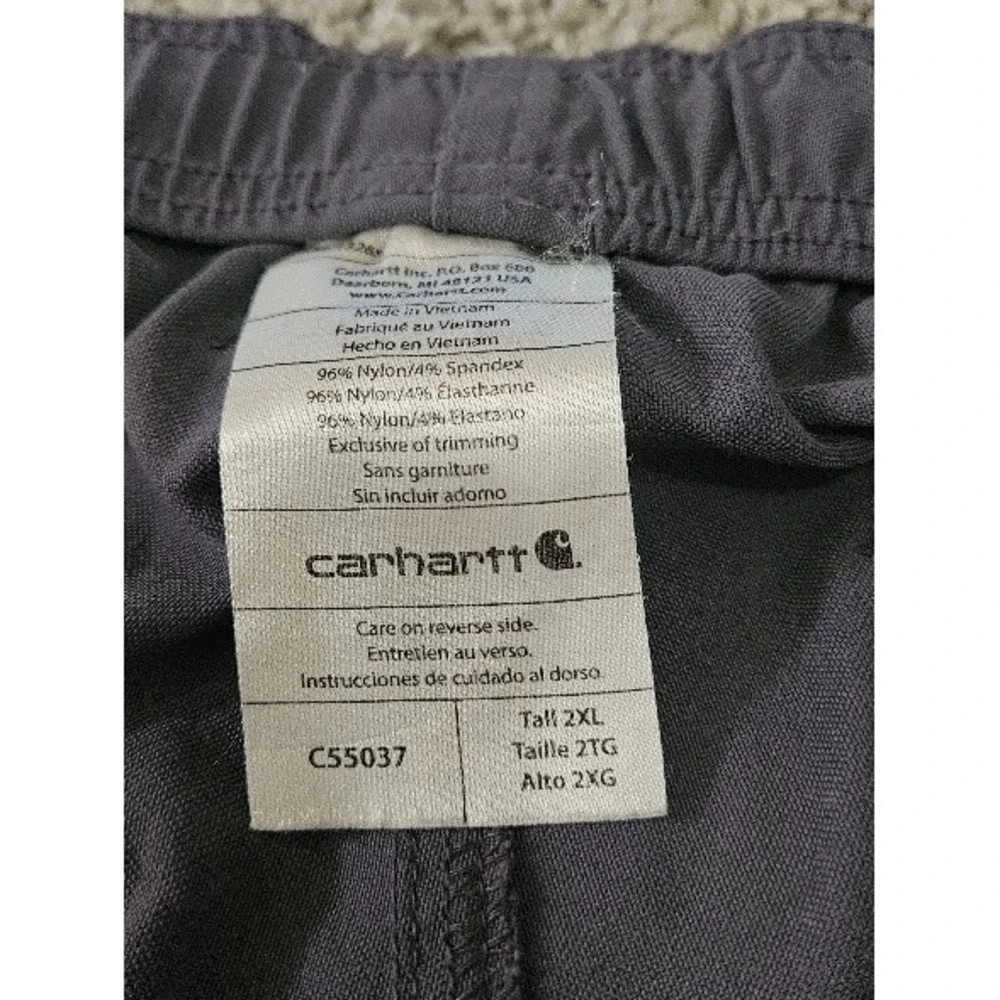 Carhartt Scrubs C55037 Straight Leg Cargo Pants Men 2XL Tall Gray Workwear